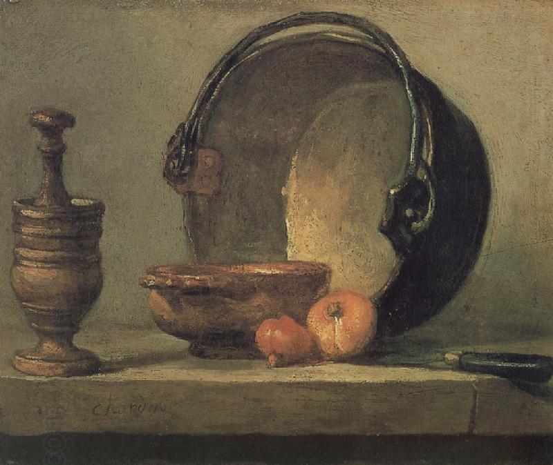 Jean Baptiste Simeon Chardin Bowl two onion copper clepsydras and knife China oil painting art